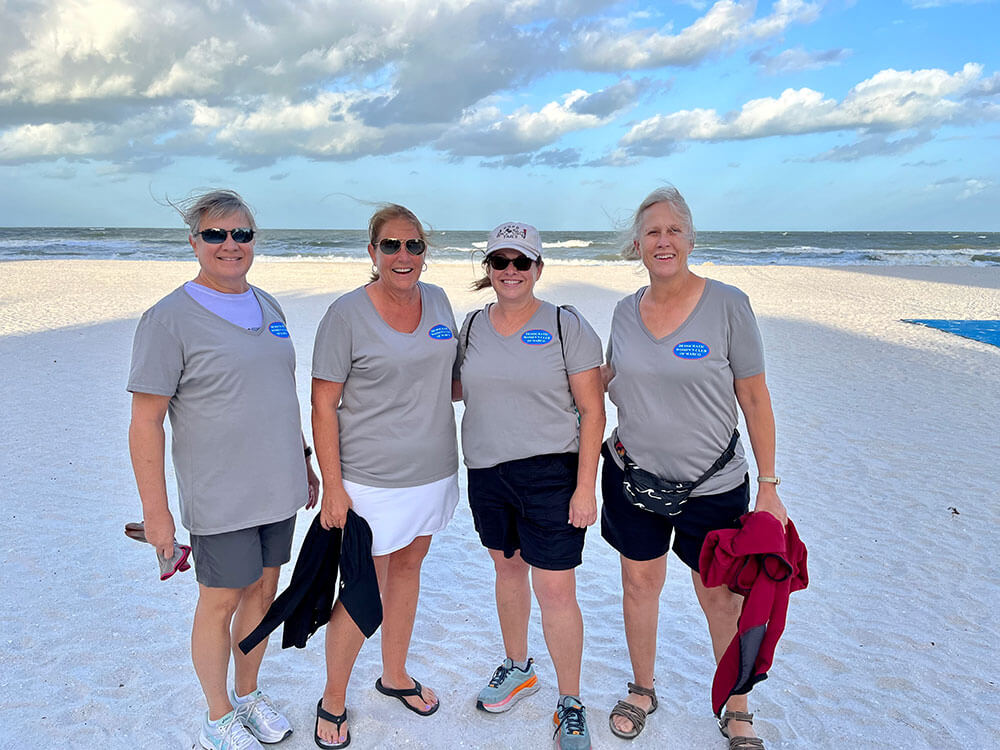 Beach Clean-up Linda C,, Deb, Linda S, Janet
